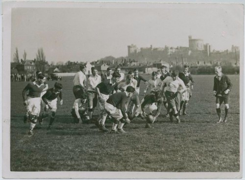 First Rugby Match Between Eton and Harrow (1860 - 1920). With the rise of natural science and especially biology, the development of muscle was newly emphasized in order to educate one's mind one had to educate one's body.  Thus, a fascination with health led to a sports and game playing obsession, primarily reflected in public schools for boys. The athlete was the new hero of society. Boys were encouraged to play sports and abandon childish or effeminate subjects (such as humanities). Football, cricket, and crew once barely tolerated became organized and compulsory. It was believed those activities bred manliness, virility, and respect for duty, the qualities required to reinvigorate the Anglican Church and manage the British Empire (Nagler). Victorian Muscular Christianity uses sport to develop Christian morality, physical fitness, and “manly” character. Underwood & Underwood (Photographer). The Miriam and Ira D. Wallach Division of Art, Prints and Photographs: Photography Collection. From The New York Public Library Digital Collections)